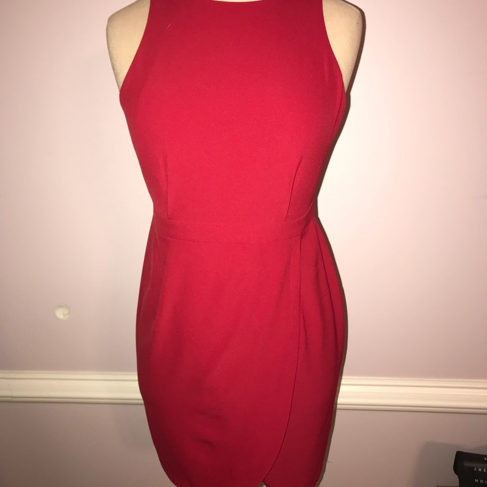 Red work/office dress, mid-length- Tobi